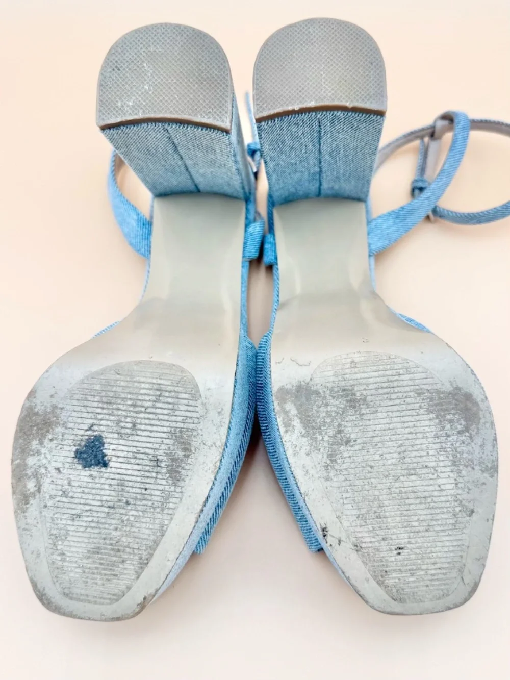 Steve Madden Lourdes Denim Platform Block Heel Sandals 8M
